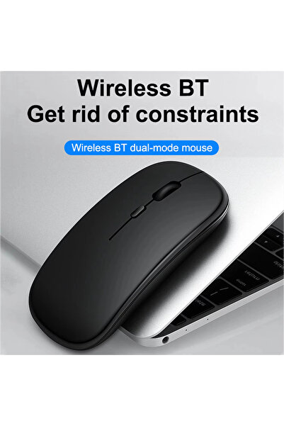 MMP SHOP Apple Macbook Laptop İpad Şarj Edilebilir Bluetooth + 2.4GHz Wifi Kablosuz Sessiz Mause Fare
