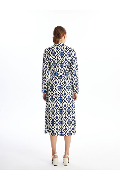 LC Waikiki Patterned Long Sleeve Women's Shirt Dress