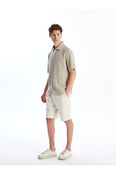 LC Waikiki Ανδρικό πουκάμισο με υφή New Season Regular Fit με κοντό μανίκι - S4NT18Z8