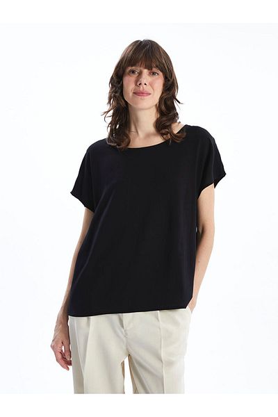 LC Waikiki Lcw Eco Black Crew Neck Women's Blouse