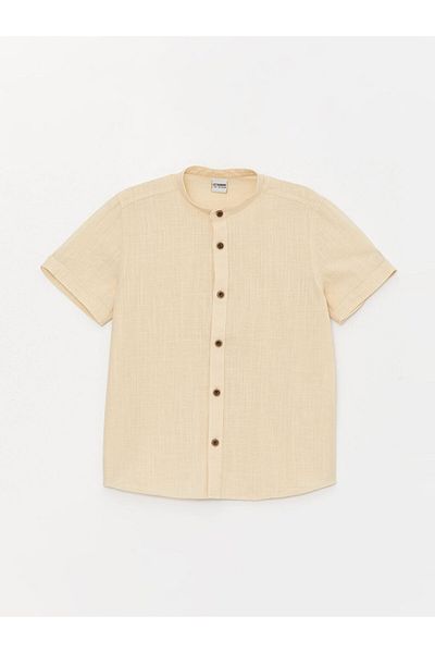 LC Waikiki Hakim Collar Basic Short Sleeve Boy's Shirt