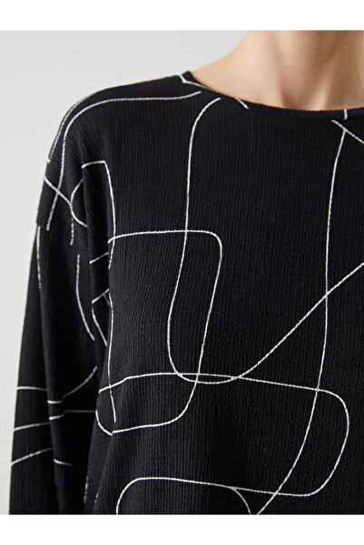 LC Waikiki Lcw Crew Neck Patterned Oversize Women's T-Shirt