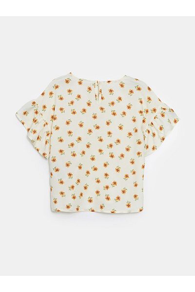 LC Waikiki LCW Crew Neck Flower Κοριτσίστικη Μπλούζα