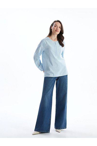 LC Waikiki New Season Women's Blouse with High Collar Nakisli - S5Hv07Z8