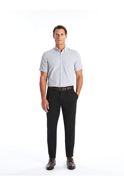 LC Waikiki Regular Fit Short Sleeve Plaid Poplin Men's Shirt