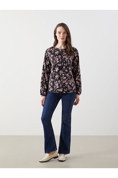LC Waikiki Lcw Lace-Up Collar Floral Women's Blouse