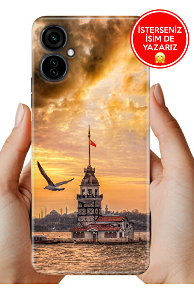 TECNO Camon 19 Neo Kılıf Kamera Korumalı Full Desen Arka Silikon Kız Kulesinde