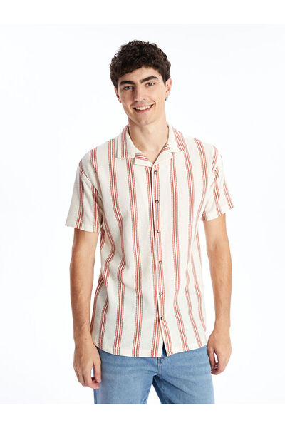 LC Waikiki Cămașă pentru bărbați cu mânecă scurtă în dungi