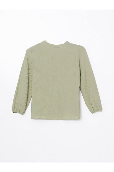 LC Waikiki Γυναικεία μπλούζα New Season Baglama Collar με υφή Oversize - S5FR12Z8