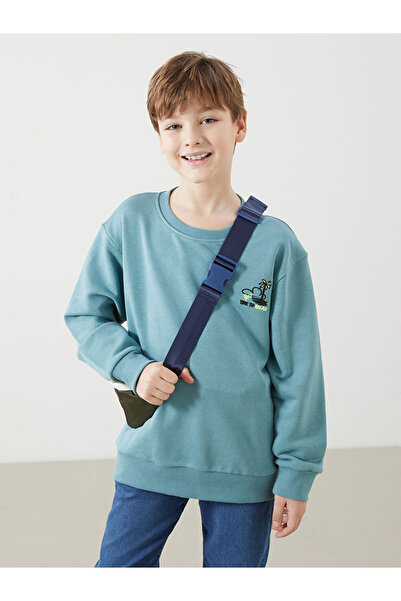 LC Waikiki Hanorac pentru băiat LCW Kids Green Crew Neck