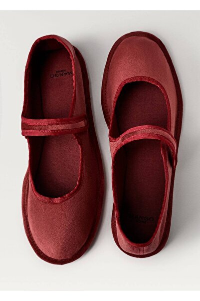 MANGO Woman Kadife tokalı babet