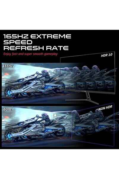 GAMEON شاشة ألعاب GOVE127FHD165IPS سوداء، 27 بوصة، FHD، 165 هرتز، 0.5 مللي ثانية، 2.1 HDMI، IPS