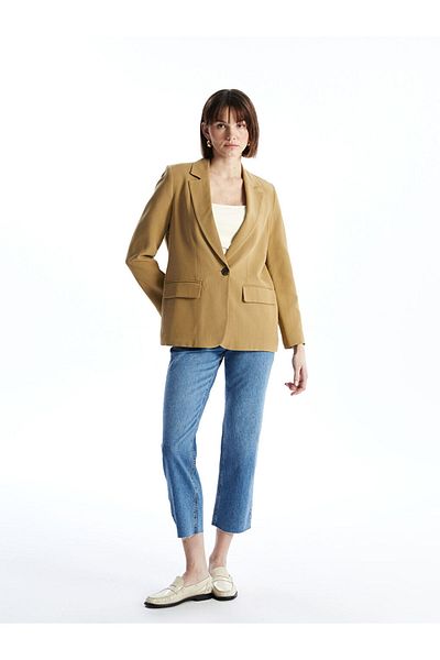 LC Waikiki New Season Linen Mixed Women's Blazer Jacket - S5G741Z8