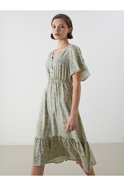 LC Waikiki V-Neck Floral Women's Dress