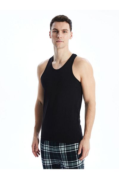 LC Waikiki Lcw U Collar Combed Cotton Men's Undershirt 2-Piece