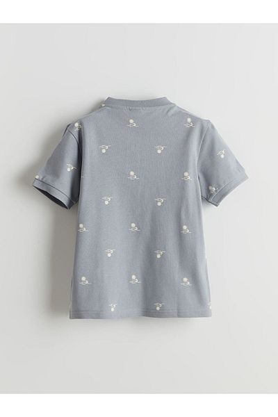 LC Waikiki New Season Judge Collar Patterned Boy's Pique T-Shirt - S5Ei30Z4
