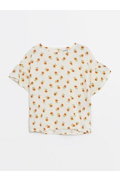 LC Waikiki LCW Crew Neck Flower Κοριτσίστικη Μπλούζα