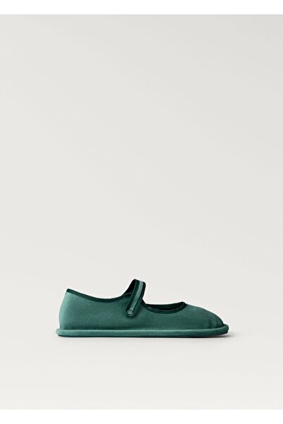 MANGO Woman Kadife tokalı babet