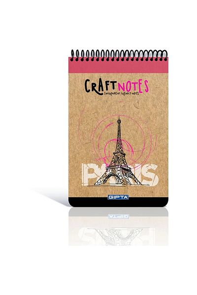 Gıpta Notes Spiral Kraft Hard Cover A5 100 YpCheckered Memo Pad
