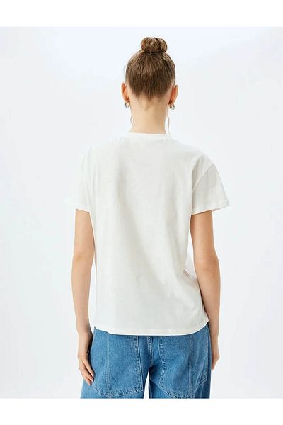 Koton Ecru Γυναικείο T-shirt 5sal10071ık