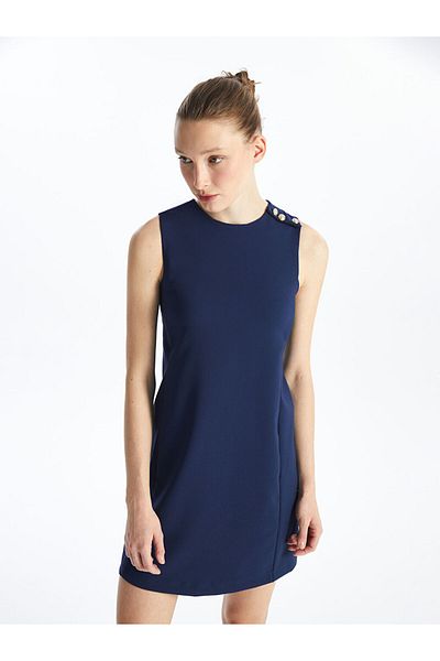 LC Waikiki Lcw Women's Crew Neck Straight Dress Fast Fashion