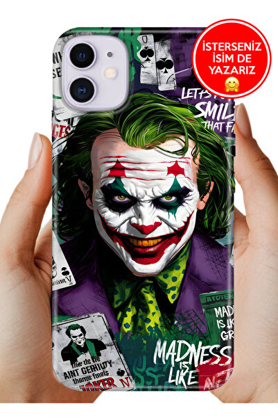 Cekuonline iPhone 11 Kılıf TPU Resimli Silikon Joker--Smile