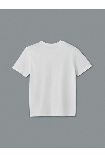 LC Waikiki Tricou pentru bărbați din bumbac pieptănat cu mânecă scurtă cu decolteu