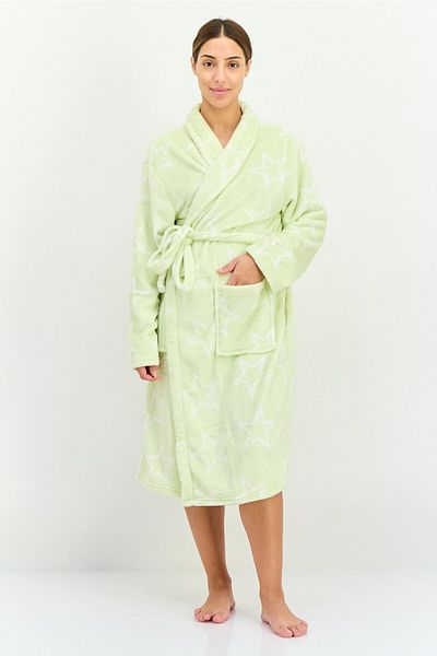 XOXO Women Star Printed Belted Robes, Lime