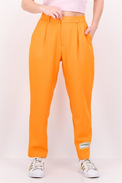 The Giving Movement Women Regular Fit Brand Logo Straight Leg Pants, Orange