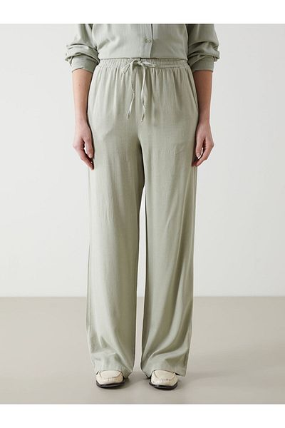 LC Waikiki New Season Elastic Waist Linen Blend Women's Trousers - S52606Z8