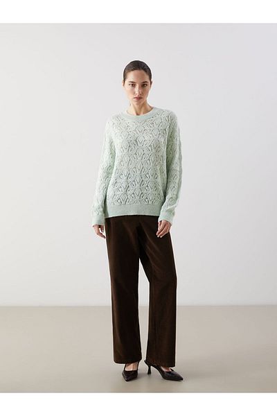 LC Waikiki Lcw Crew Neck Openwork Women's Knitwear Sweater Fast Fashion