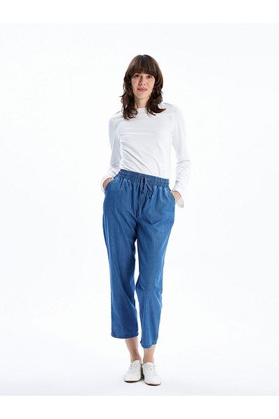 LC Waikiki Pantaloni de damă, cu talie elastică, crocodil