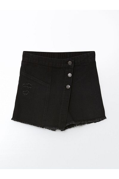LC Waikiki Girl's Jeans Short Skirt with Elastic Waist
