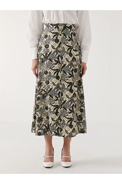 LC Waikiki Floral γυναικεία φούστα με ελαστική μέση