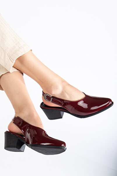 MS SUGAR SHOES Kadın  Suni deri  Topuklu Arkası Açık Ayakkabı