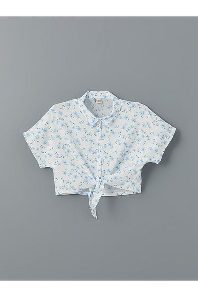 LC Waikiki Cămașă Crop pentru Fată cu Flori