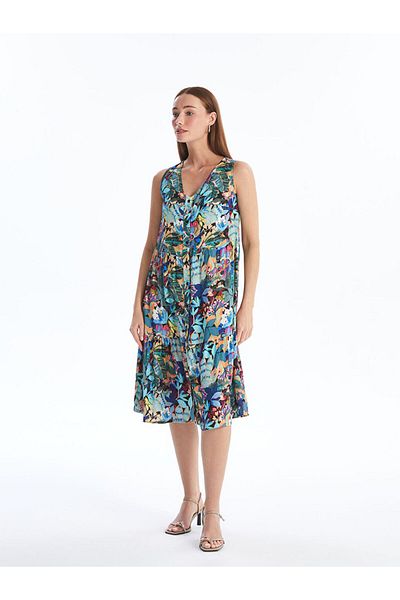LC Waikiki Lcw V-Neck Floral Women's Dress Fast Fashion
