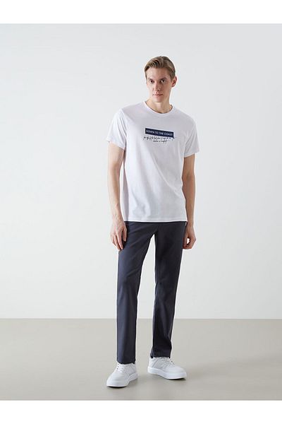 LC Waikiki Tricou pentru bărbați din bumbac pieptănat imprimat cu mânecă scurtă, sezon nou - S5J290Z8