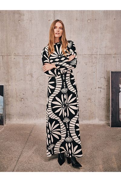 LC Waikiki New Season Stand Collar Patterned Women's Dress - S5H759Z8