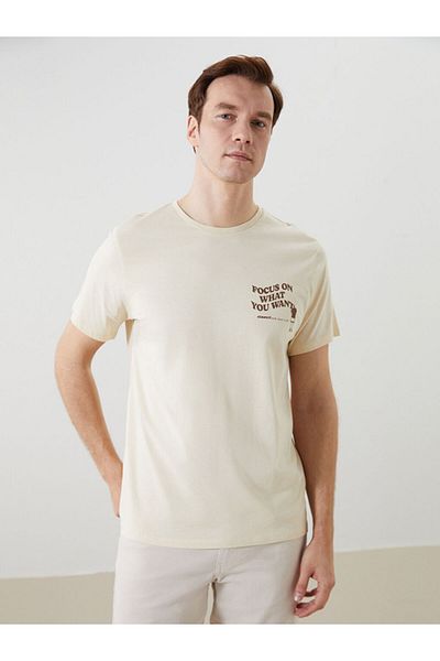 LC Waikiki New Season Crew Neck Short Sleeve Printed Combed Cotton Men's T-Shirt - S5Ii67Z8