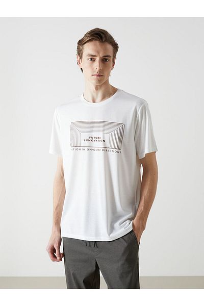 LC Waikiki New Season Crew Neck Short Sleeve Printed Combed Cotton Men's T-Shirt - S5Jp61Z8