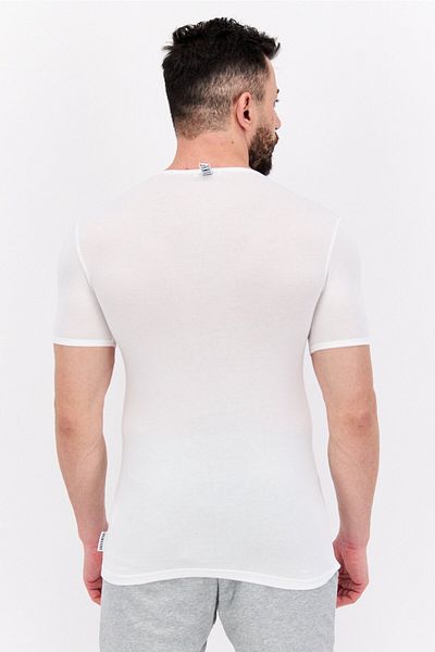 Bikkembergs Men Crew Neck Short Sleeve Solid T Shirt, White