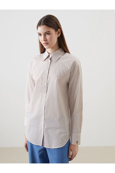 LC Waikiki New Season Striped Poplin Women's Shirt Tunic - S5Kj02Z8