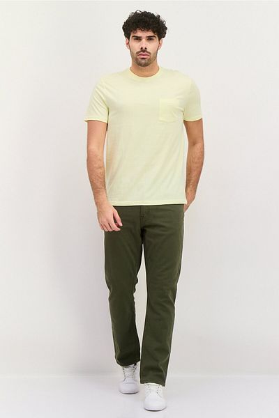 GAP Men Crew Neck Solid Short Sleeves T-shirt, Light Yellow