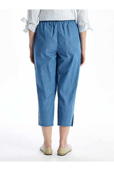 LC Waikiki LCW Grace Mavi Beli Lastikli Kadın Jean Kapri