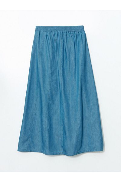 LC Waikiki Fusta de jeans pentru femei cu talie elastică de sezon nou - S5I499Z8