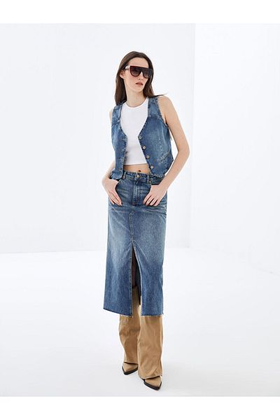 LC Waikiki Standard Fit Women's Jean Skirt