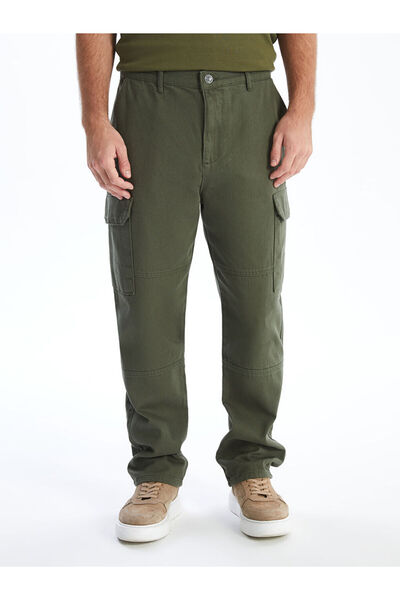 LC Waikiki Khaki Comfortable Fit Gabardine Men's Cargo Pants