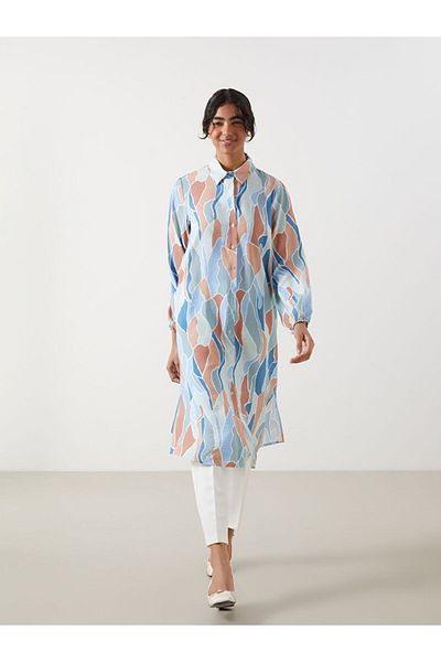 LC Waikiki Brown Patterned Women's Shirt Tunic