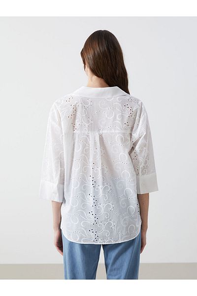 LC Waikiki New Season Openwork Oversize Women's Shirt - S5I319Z8